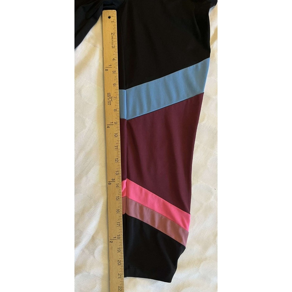Flirtitude Women's M Cropped Leggings Athletic Black Blue Purple Pink - Picture 4 of 5